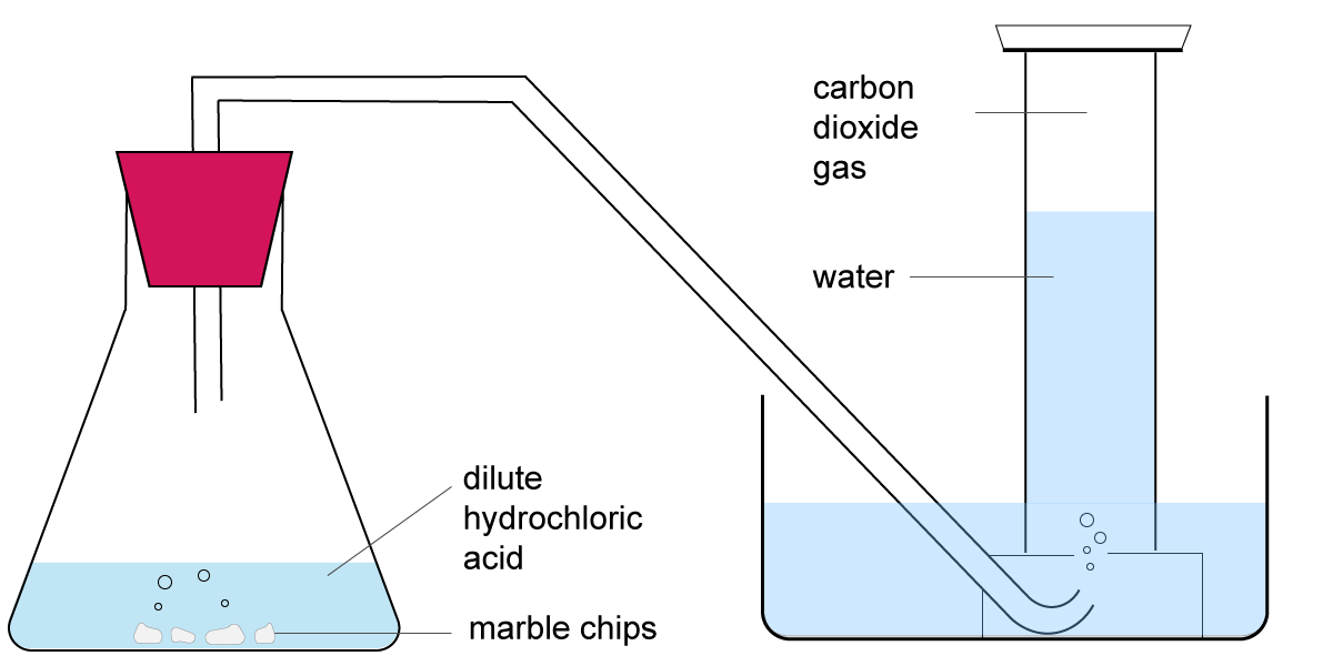 CO2 gas collection using conical flask