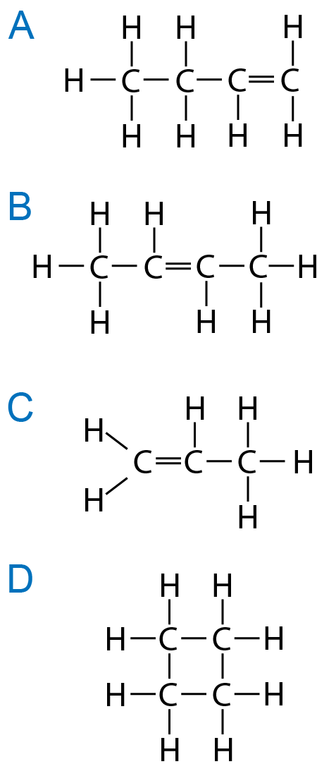 C4H8 isomers x4