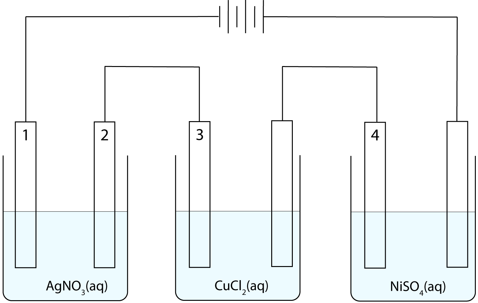 3 x electrolytic cells in series